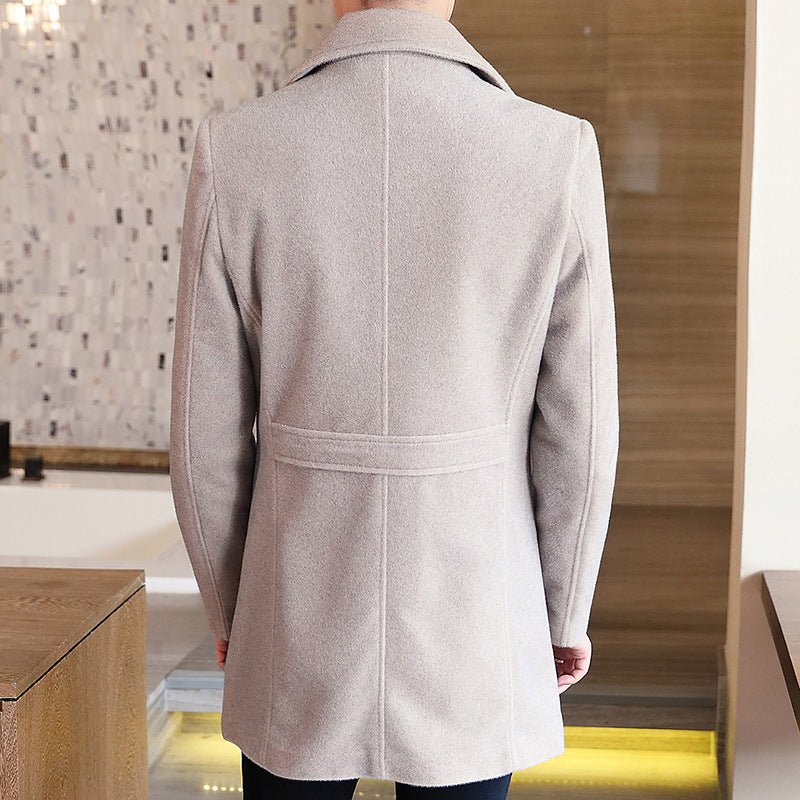 Abrigo De Lana De Invierno Para Hombre, Chaqueta Negra De Cachemira - RALO COLLECTION STUDIO