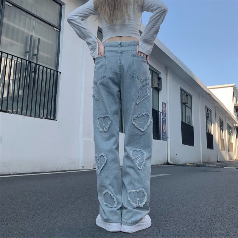 American Style Street Loose Mopping Straight Jeans Denim Trousers - RALO COLLECTION STUDIO