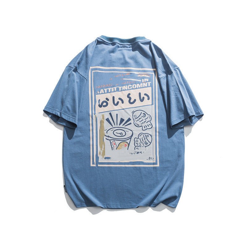 Anime Cartoon Print Off Shoulder Short-sleeved T-shirt - RALO COLLECTION STUDIO