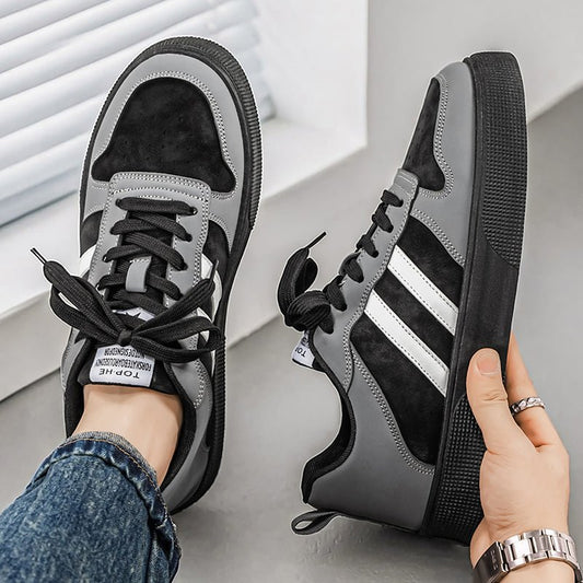 Trendy Striped Skate Shoes – Breathable Low Top Casual Sneakers for All Seasons - RALO COLLECTION STUDIO