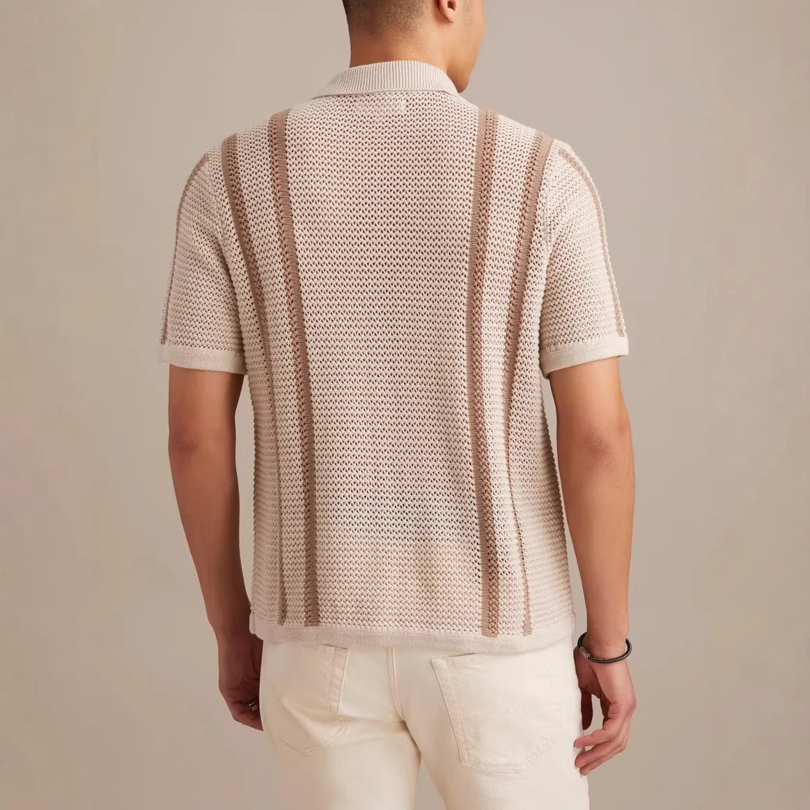 Casual Hollow-Knit Polo Shirt Men's Top Cardigan - RALO COLLECTION STUDIO
