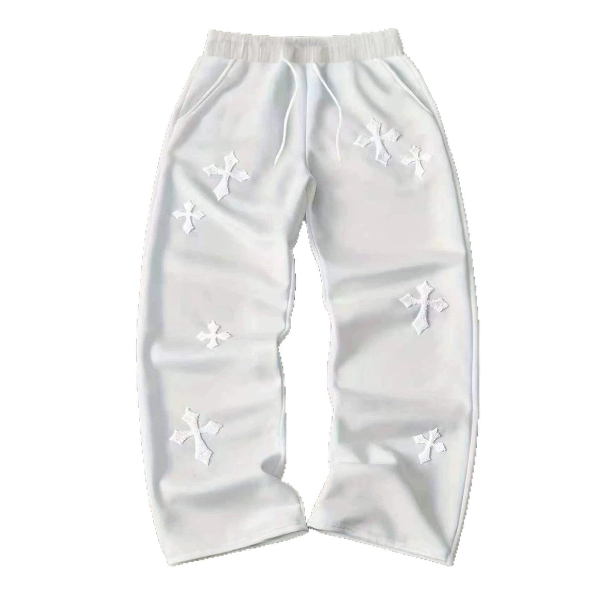 Embroidered Cross-Design Thickened Sweatpants For Men - RALO COLLECTION STUDIO