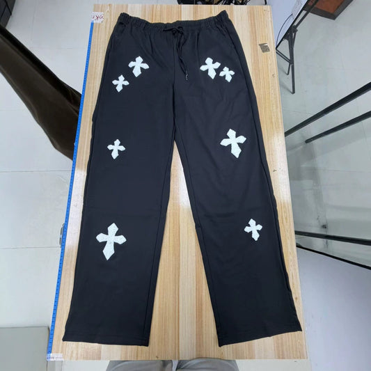 Embroidered Cross-Design Thickened Sweatpants For Men - RALO COLLECTION STUDIO