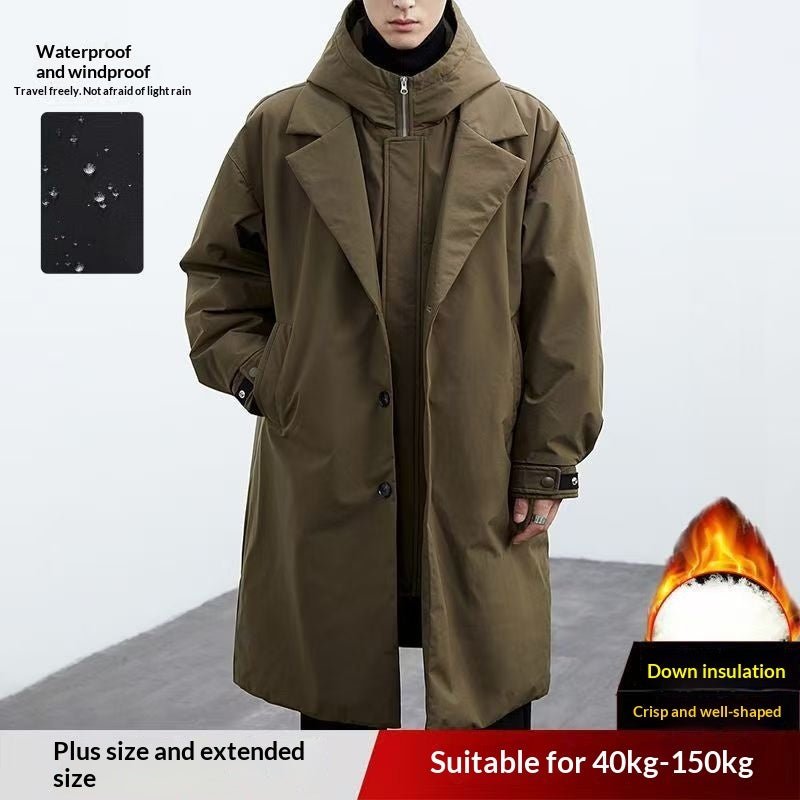 Fake Two-piece Hooded Oversized Thermal Trench Coat - RALO COLLECTION STUDIO