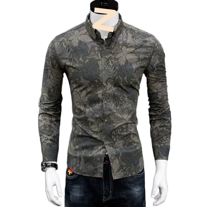 Fashionable Print Shirt Youth Handsome Casual Trendy Men Shirt - RALO COLLECTION STUDIO