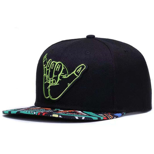 Finger-666 Embroidered Flat-Brim Baseball Cap For Men And Women - RALO COLLECTION STUDIO