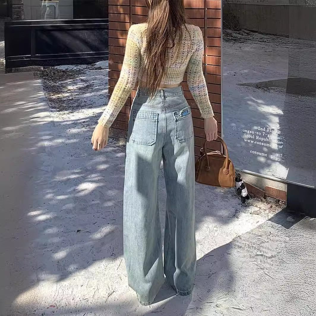 Graffiti Printing Women's High Waist Loose Straight Wide Leg Jeans - RALO COLLECTION STUDIO