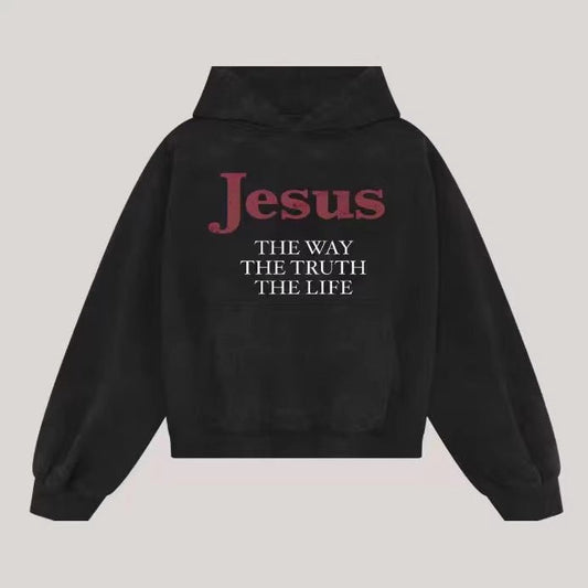 Jesus Is The Way HoodieT-Shirt With A Crew Neck And Long Sleeves - RALO COLLECTION STUDIO