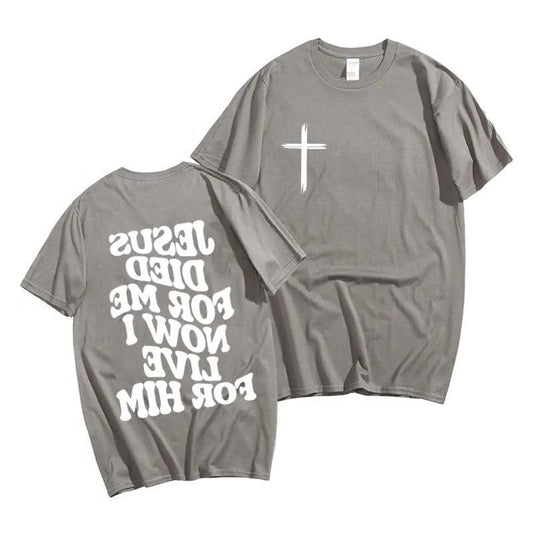 Men's Aesthetic Christian T Shirt Jesus Bible Verse Letters - RALO COLLECTION STUDIO