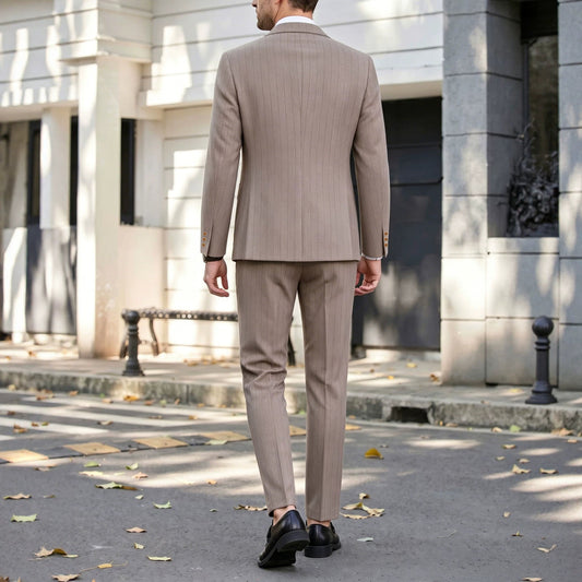 Mens Business Gentleman Formal Double-Breasted Suit Set - RALO COLLECTION STUDIO