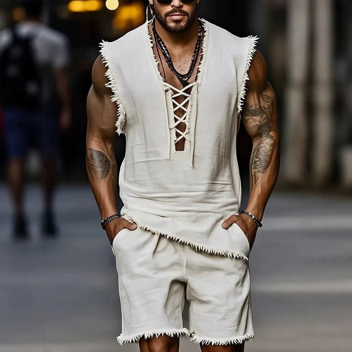 Mens Casual Fashion Vest And Shorts Set - RALO COLLECTION STUDIO