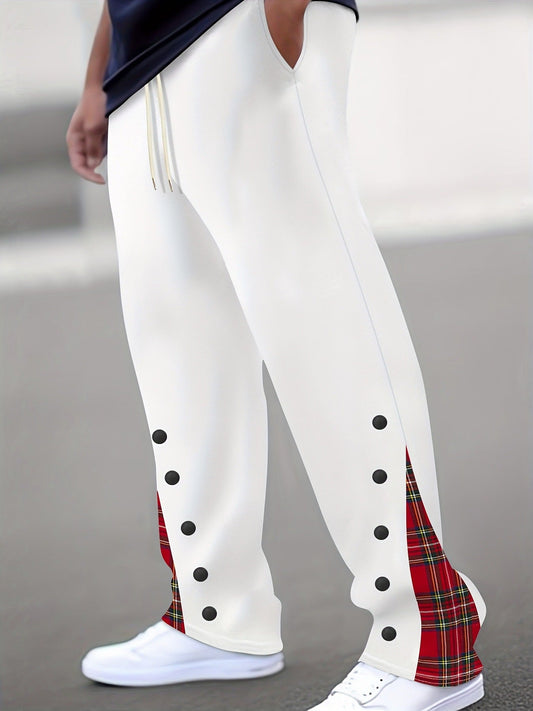 Mens Casual Pants Sporty Color-block Trousers - RALO COLLECTION STUDIO