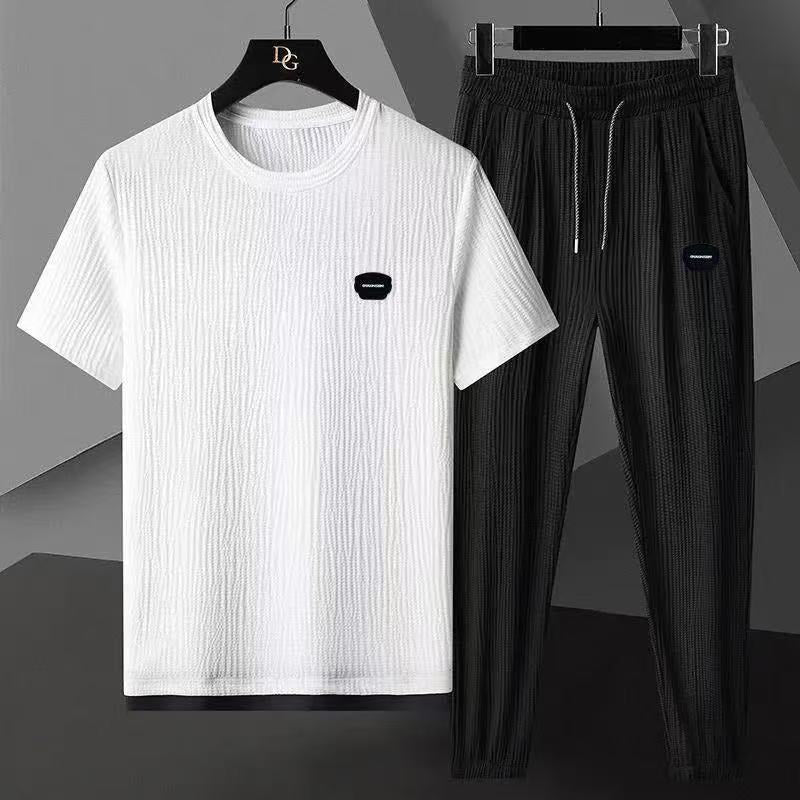 Mens Fashionable Loose-fit Short-sleeve And Long-pants Set - RALO COLLECTION STUDIO