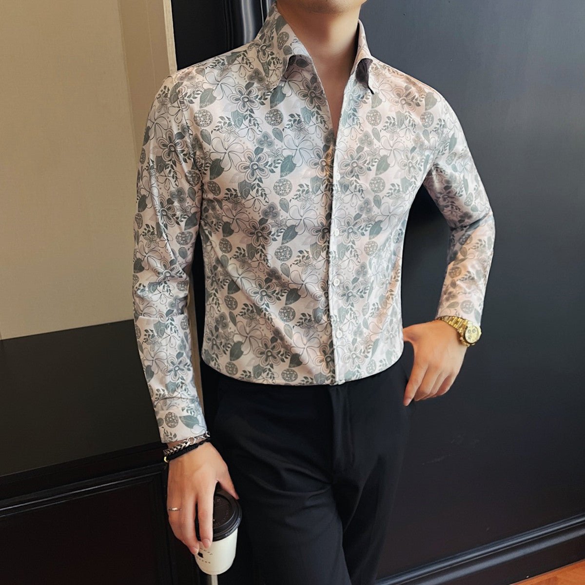 Men's Long-sleeve Floral Shirt - RALO COLLECTION STUDIO