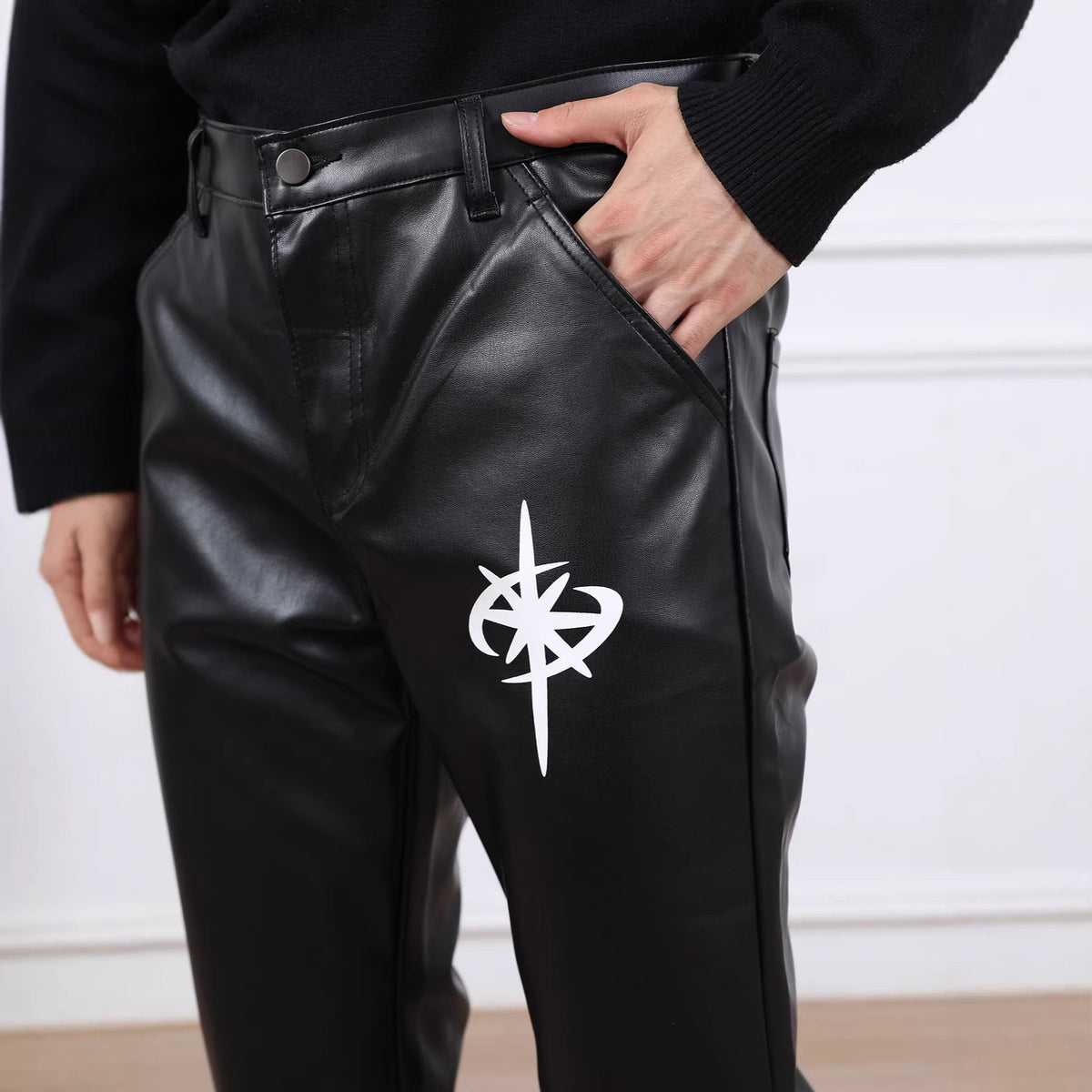 Men's Loose Casual Faux Leather Wide-Leg Pants - RALO COLLECTION STUDIO