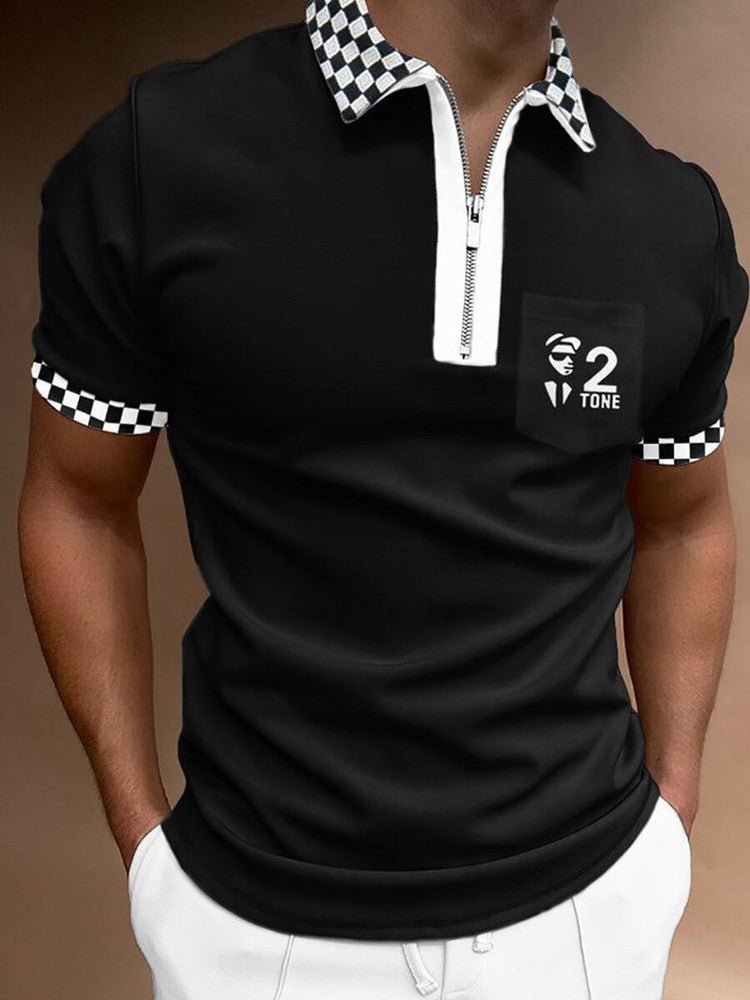 Men's POLO Shirt Striped Printed Short Sleeve T-Shirt Lapel Shirt - RALO COLLECTION STUDIO
