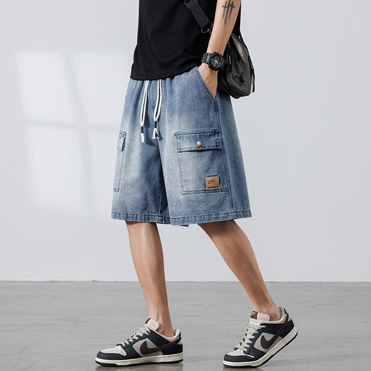 Mens Relaxed-fit Casual Denim Work Pants - RALO COLLECTION STUDIO