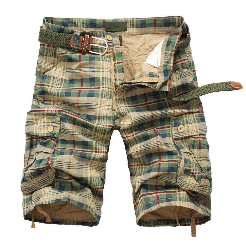 Men's Summer Work Shorts Plus Size Mid-Length Checkered Casual 5 Inch Shorts Summer Riding Pants For Men - RALO COLLECTION STUDIO