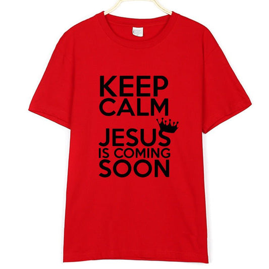 New Cotton KEEP CALM JESUS Letter Printing Men's And Women's T-shirt - RALO COLLECTION STUDIO