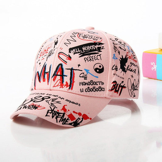 New WHAT Graffiti Baseball Cap Hip Hop Tide Hat Summer Travel Shade Caps Men Women Outdoor Sports Casual Hats Snapback Hats Gorr - RALO COLLECTION STUDIO
