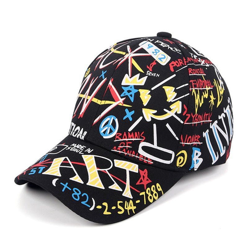 New WHAT Graffiti Baseball Cap Hip Hop Tide Hat Summer Travel Shade Caps Men Women Outdoor Sports Casual Hats Snapback Hats Gorr - RALO COLLECTION STUDIO