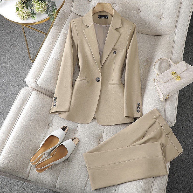 New Womens Long-sleeve Professional Suit With Trousers Formal Ensemble - RALO COLLECTION STUDIO