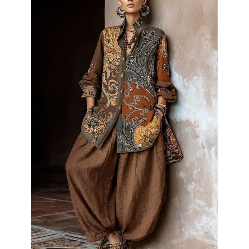 Printed Shirt And Pants Two-piece Set - RALO COLLECTION STUDIO