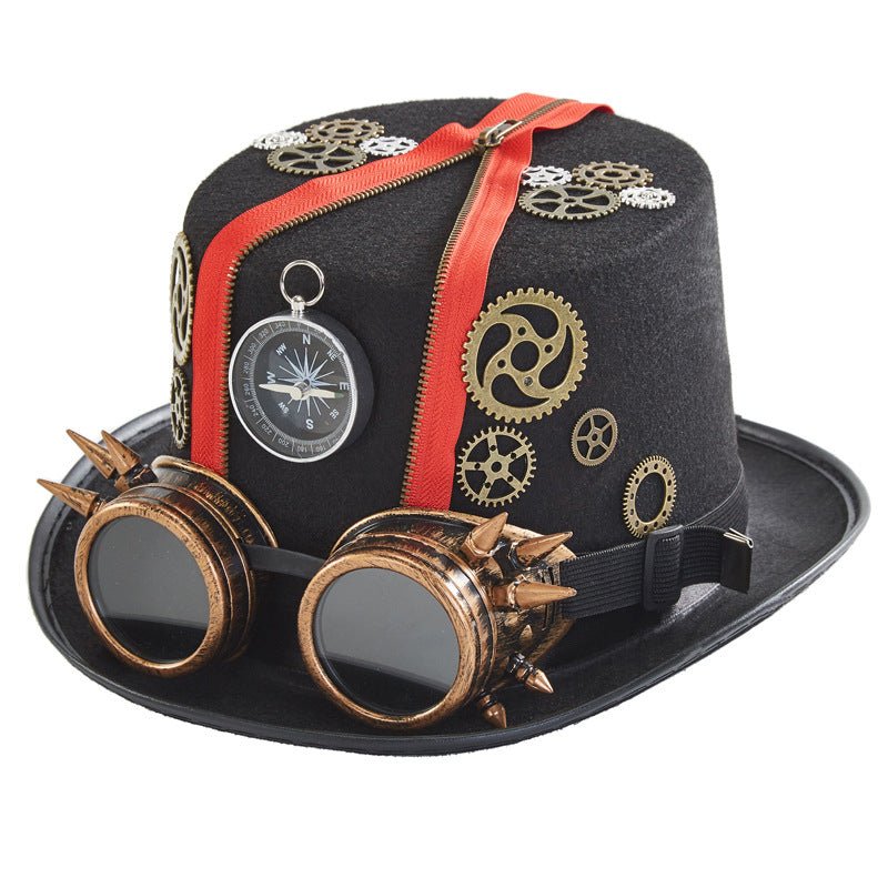 Punk Style Retro Compass Zipper Gear Glasses Magic Hat - RALO COLLECTION STUDIO