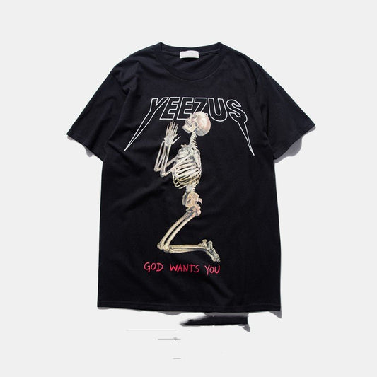 Pure cotton skull religious men and women T-shirt - RALO COLLECTION STUDIO