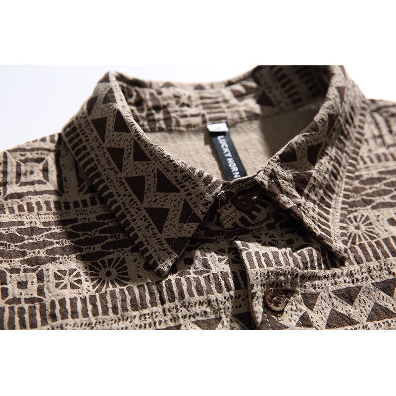 Retro Ethnic Style Short Sleeve Shirt For Men - RALO COLLECTION STUDIO