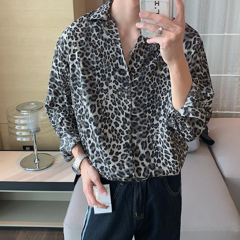 Shirt Feeling Ruffle Printed Shirt Long Sleeve Men - RALO COLLECTION STUDIO