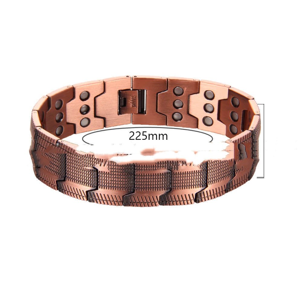 Sleek And Stylish Red Copper Bracelet For Men Wide Magnetic Red Copper Bangle - RALO COLLECTION STUDIO