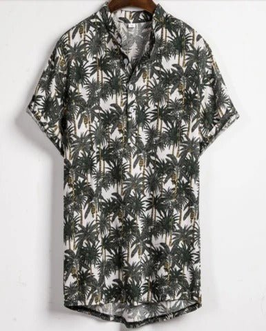 Slim shirt men contrast color printing shirt men - RALO COLLECTION STUDIO