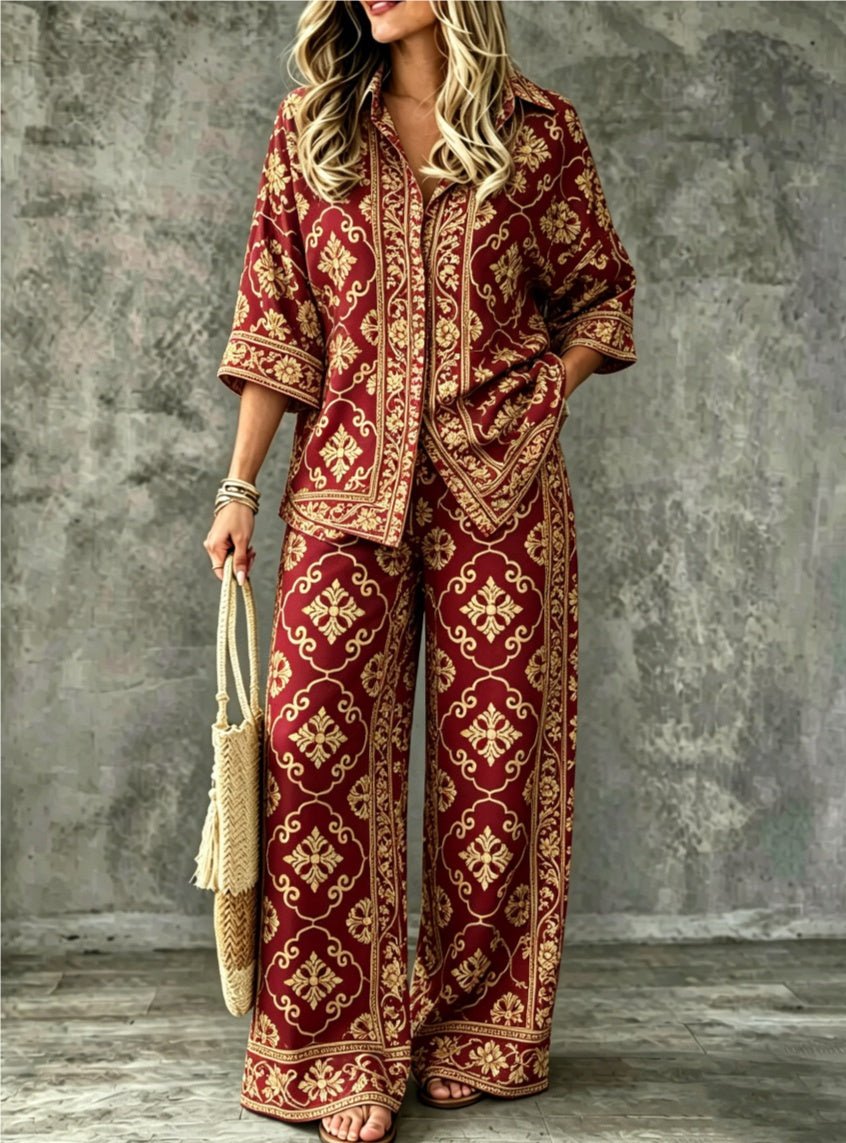 Spring Summer Womens Shirt Set With Digital Print - RALO COLLECTION STUDIO