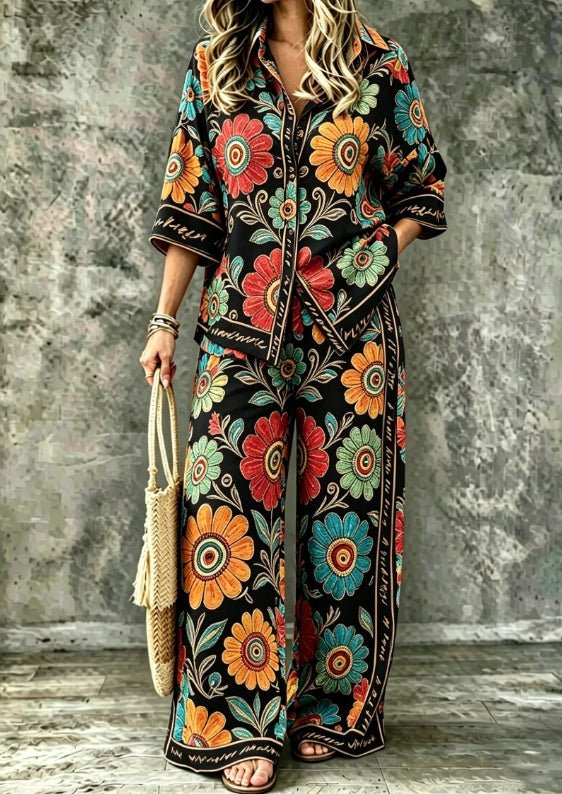SpringSummer Digital-Print Shirt And Pants Set - RALO COLLECTION STUDIO