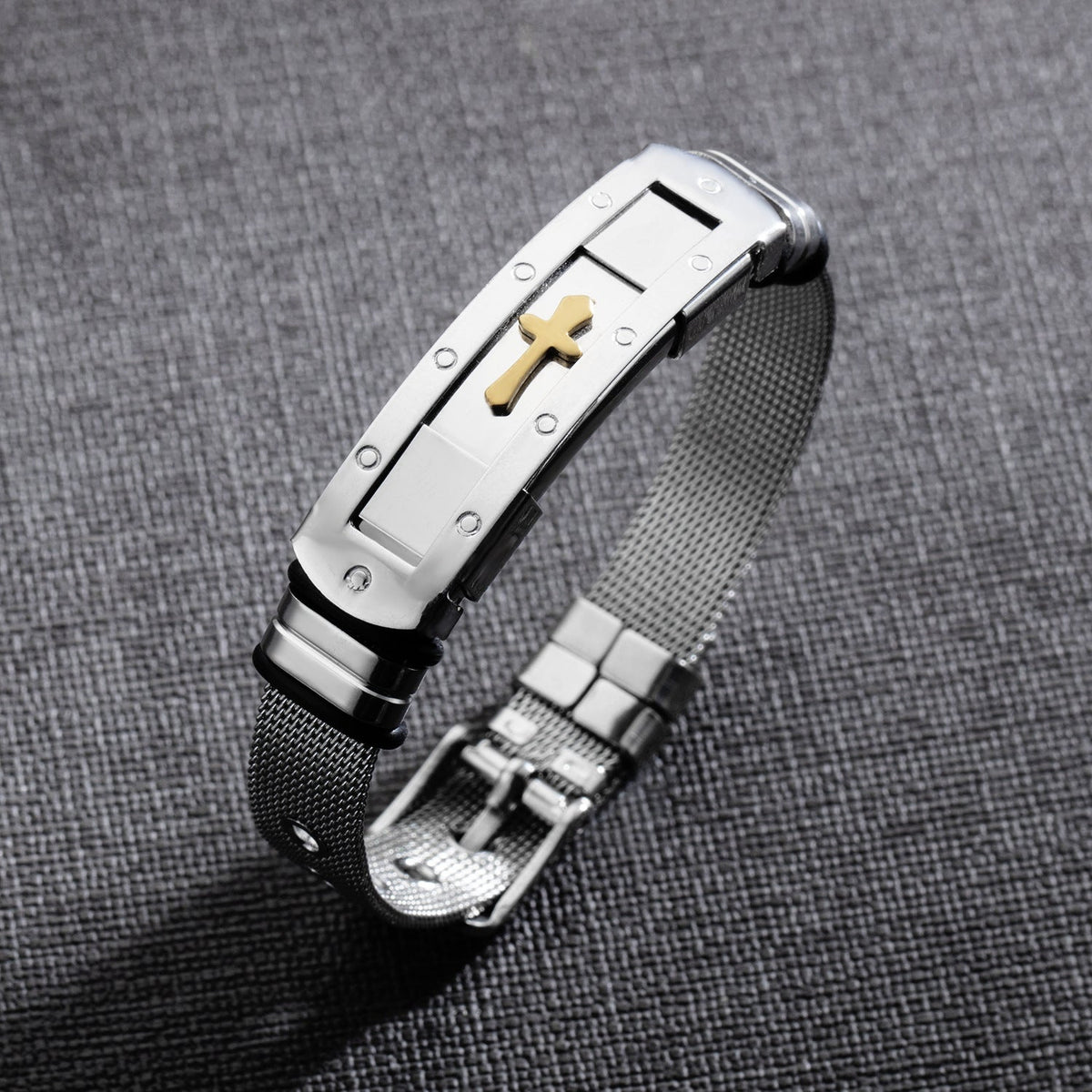 RALO Collection Stainless Steel Cross Bible Charm Bracelet – Adjustable Christian Bracelet for Men - RALO COLLECTION STUDIO