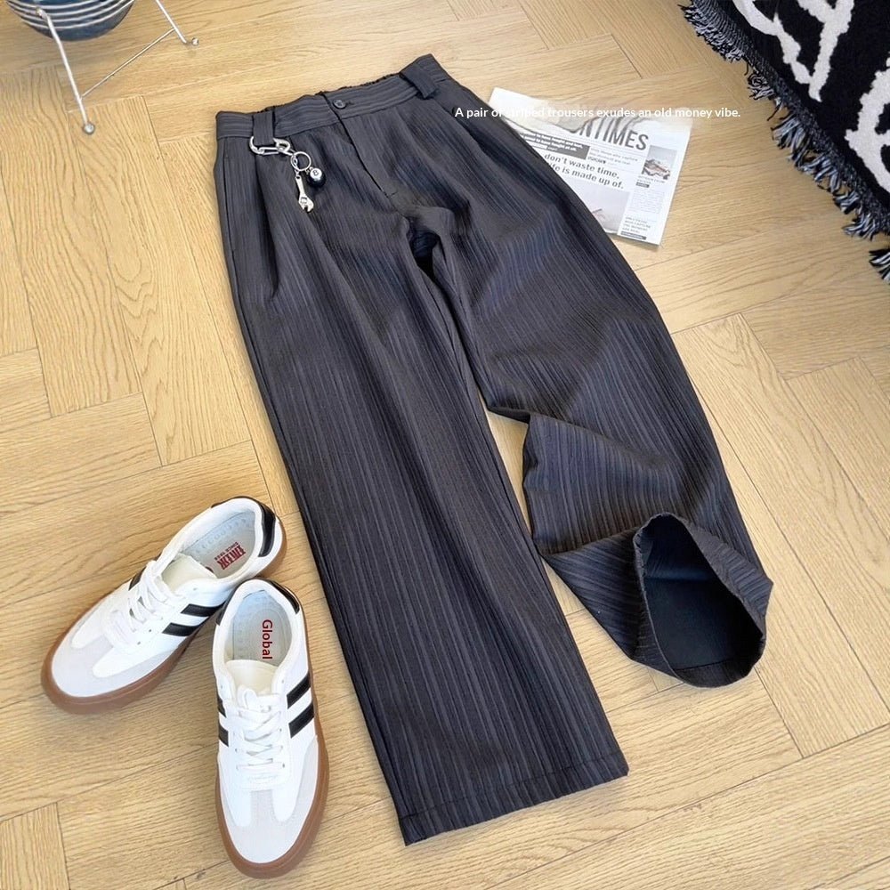 Striped Dress Pants Mens Straight-leg Loose Wide-leg Pants - RALO COLLECTION STUDIO