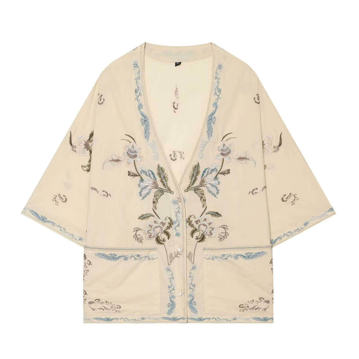 Versatile Casual Top And Drawstring-waist Embroidered Shorts Set - RALO COLLECTION STUDIO