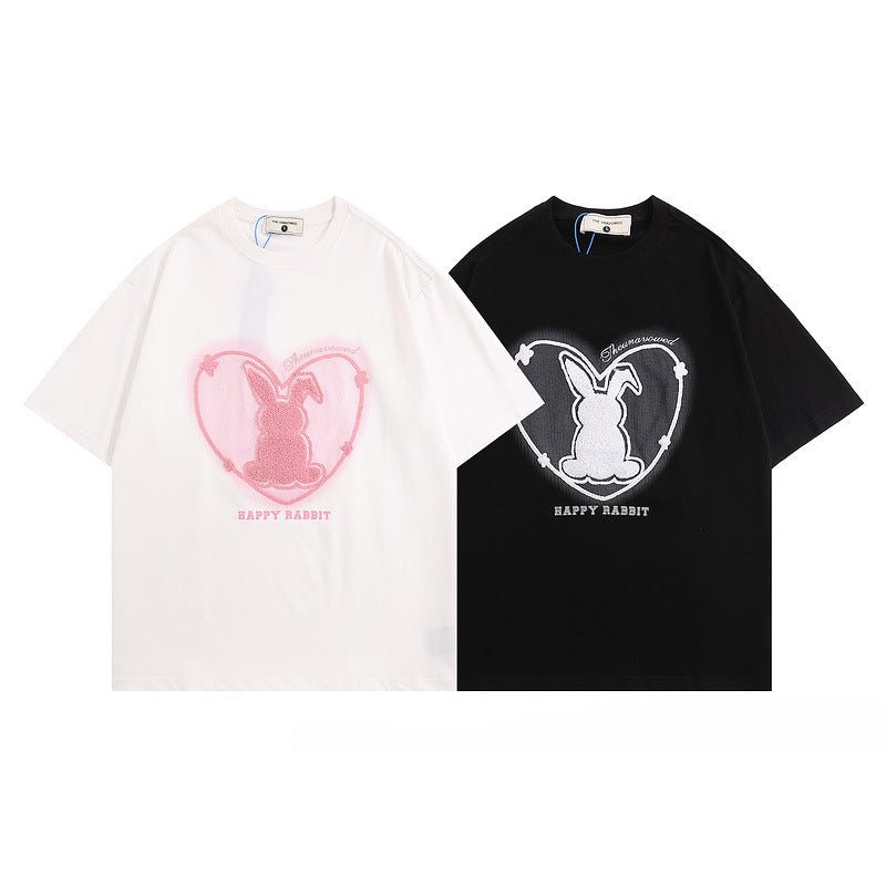 Vintage Letter Print Short Sleeve T-shirt For Men And Women - RALO COLLECTION STUDIO