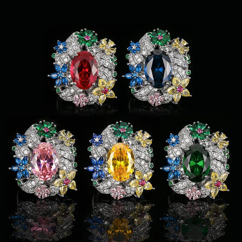 RALO Collection | Vintage Peacock Green Crystal Open Band Ring – Elegant Women’s Fashion Jewelry - RALO COLLECTION STUDIO