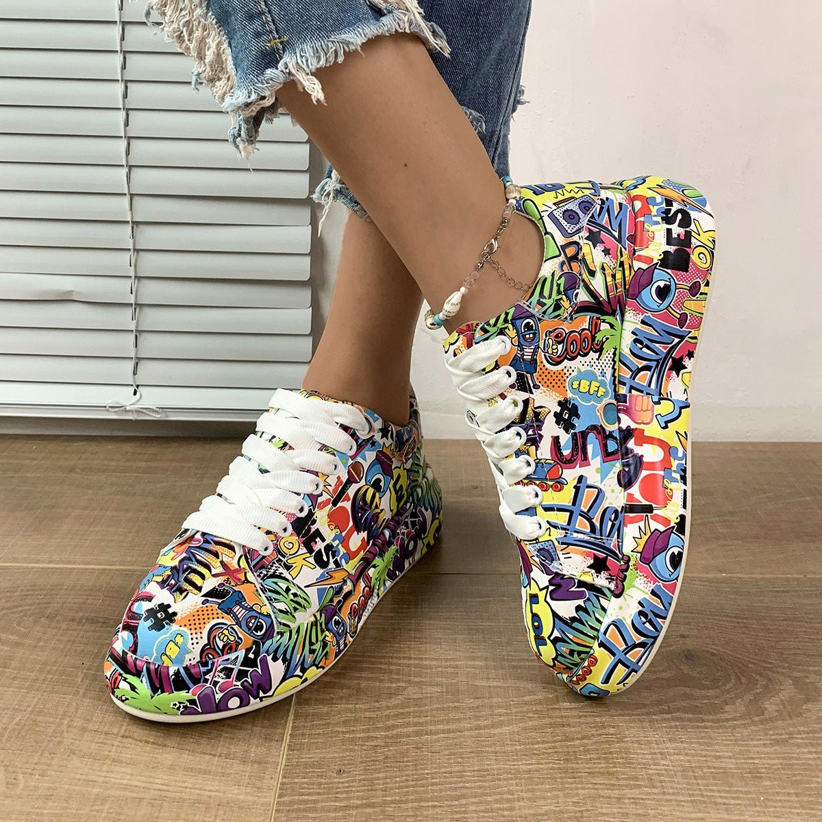 Women's Fashion Platform Casual Shoes Painted Sneakers - RALO COLLECTION STUDIO