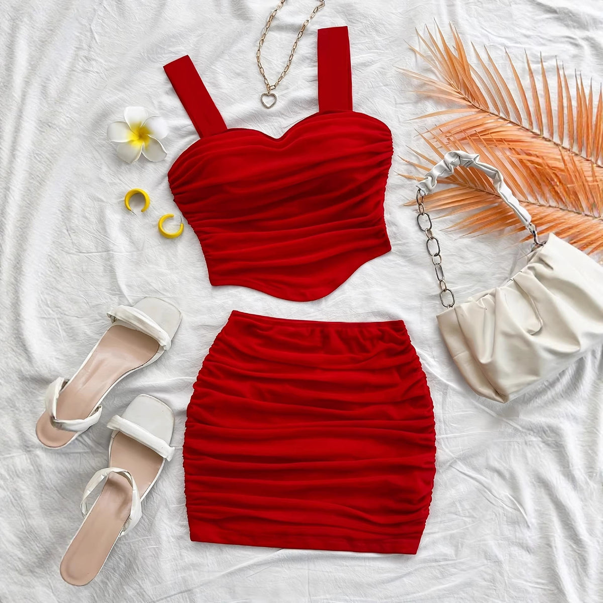 Ralo Women’s Fashionable Cinched-Waist Tube Top Set - RALO COLLECTION STUDIO