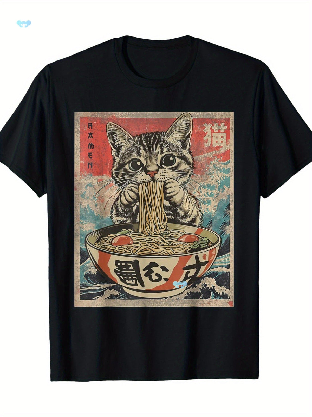 1pc Kawaii Cat Ramen Anime T Shirt For Men Fabric - RALO COLLECTION STUDIO