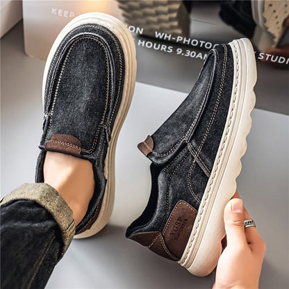 2026 New Men's Shoes For Summer & Autumn, Simple Versatile Casual Driving Shoes, Washed Denim Canvas Shoes For Men, Wholesale Available - RALO COLLECTION STUDIO