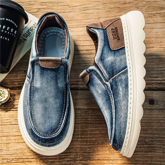 2026 New Men's Shoes For Summer & Autumn, Simple Versatile Casual Driving Shoes, Washed Denim Canvas Shoes For Men, Wholesale Available - RALO COLLECTION STUDIO