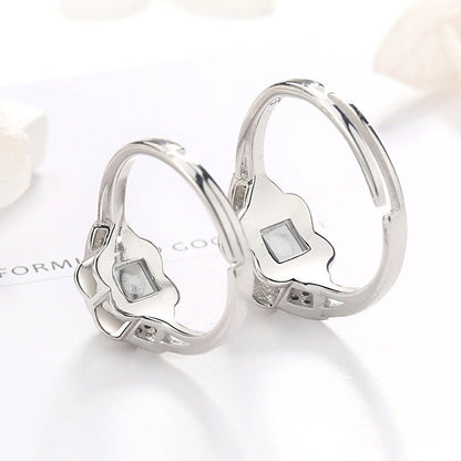 925 Silver Petal Projection Color Photo Couple Rings - RALO COLLECTION STUDIO