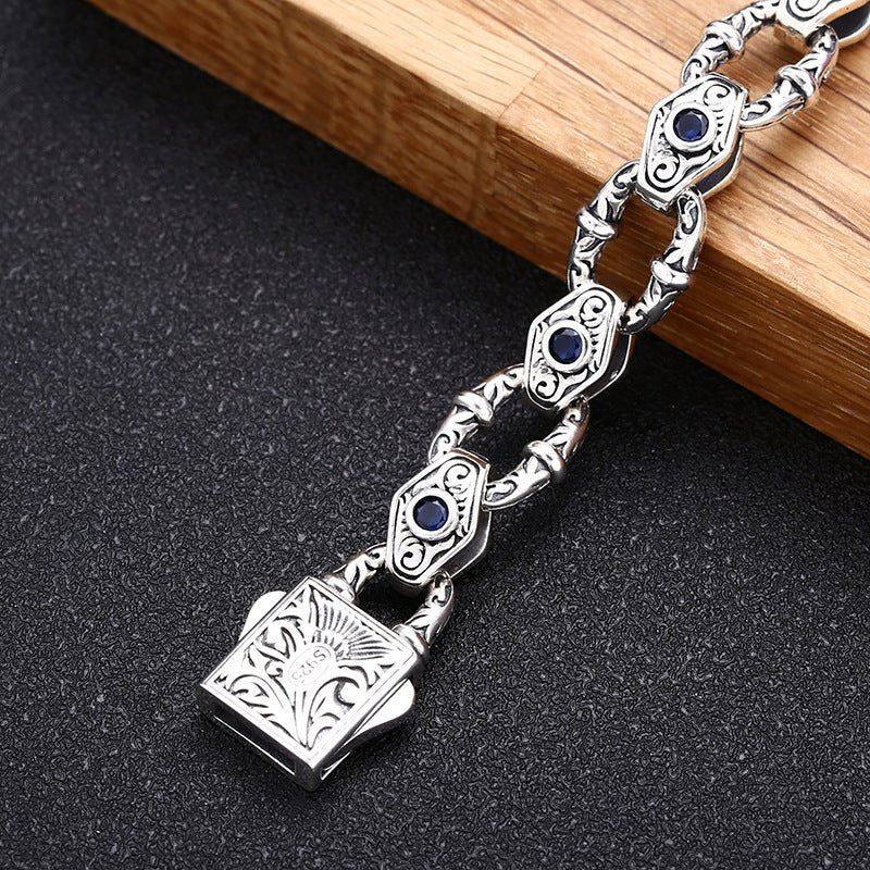 925 Sterling Silver Embossed Pattern Bracelet For Men - RALO COLLECTION STUDIO