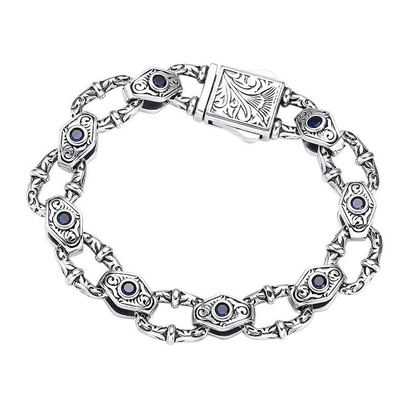 925 Sterling Silver Embossed Pattern Bracelet For Men - RALO COLLECTION STUDIO
