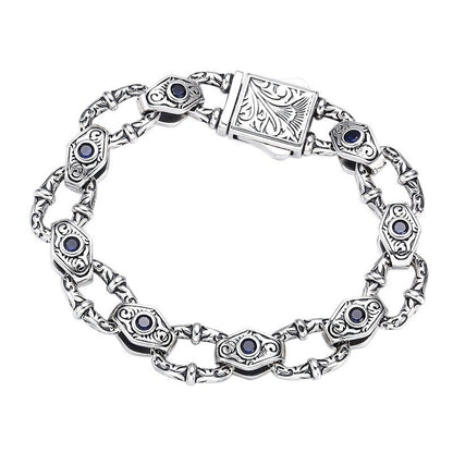 925 Sterling Silver Embossed Pattern Bracelet For Men - RALO COLLECTION STUDIO