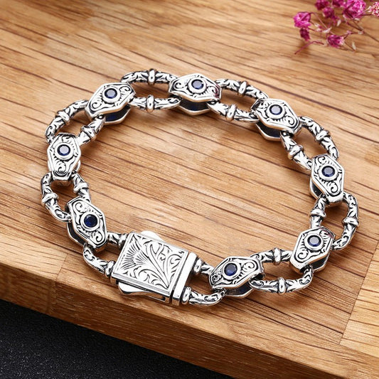 925 Sterling Silver Embossed Pattern Bracelet For Men - RALO COLLECTION STUDIO